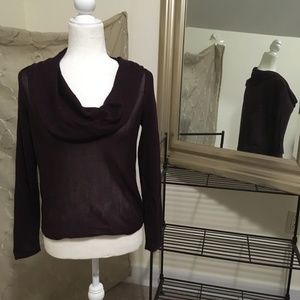 Apt.9 Cowl Neck Lightweight Wool Purple Sweater Sm